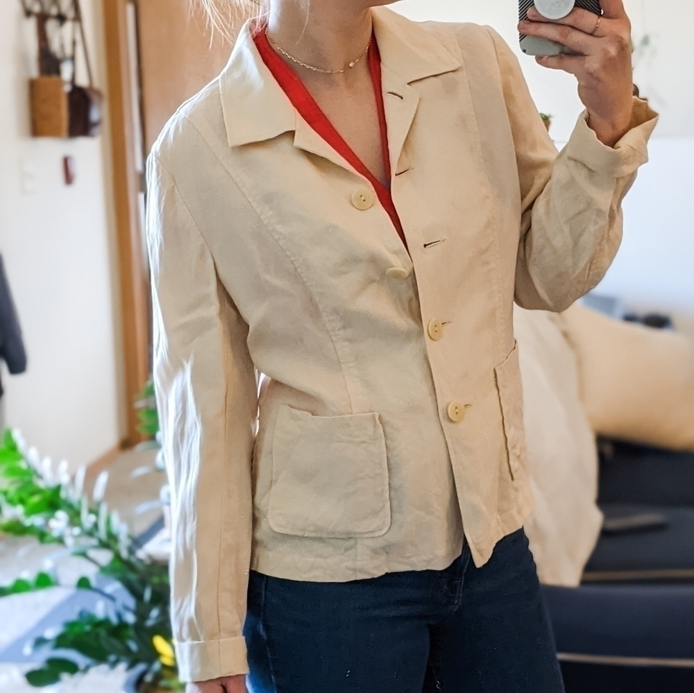 Pendleton Vintage Linen Blend Lightweight Fisherman Jacket - Size Medium